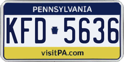 PA license plate KFD5636