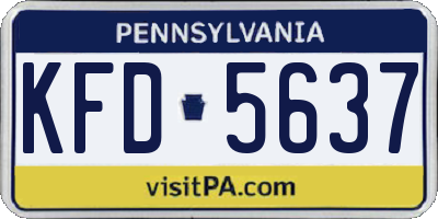 PA license plate KFD5637