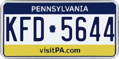 PA license plate KFD5644