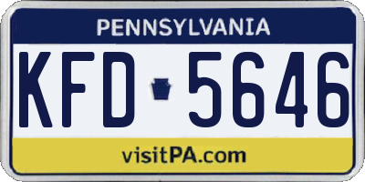 PA license plate KFD5646