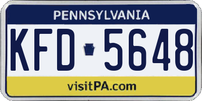 PA license plate KFD5648