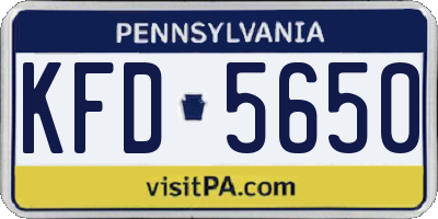 PA license plate KFD5650