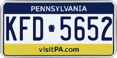 PA license plate KFD5652