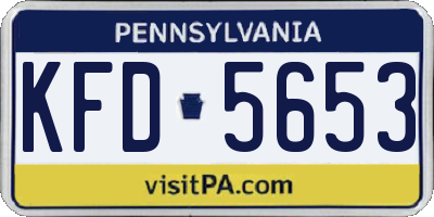 PA license plate KFD5653