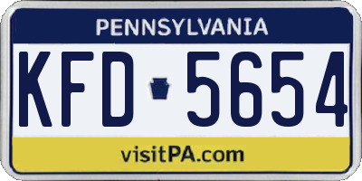 PA license plate KFD5654
