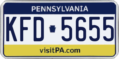 PA license plate KFD5655