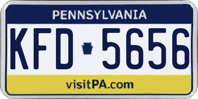 PA license plate KFD5656