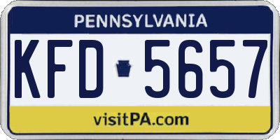 PA license plate KFD5657