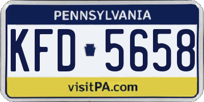 PA license plate KFD5658
