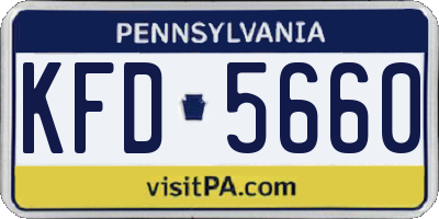 PA license plate KFD5660