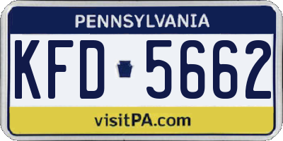 PA license plate KFD5662