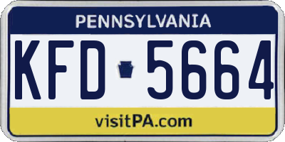 PA license plate KFD5664