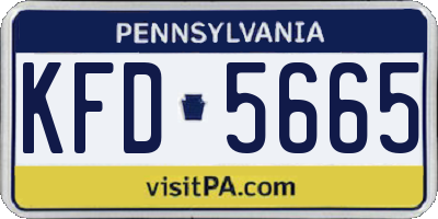 PA license plate KFD5665