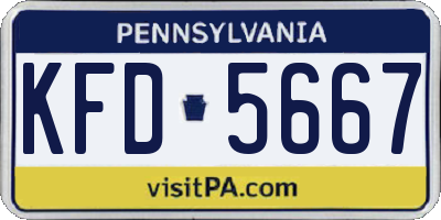 PA license plate KFD5667