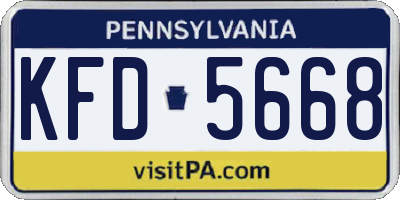 PA license plate KFD5668