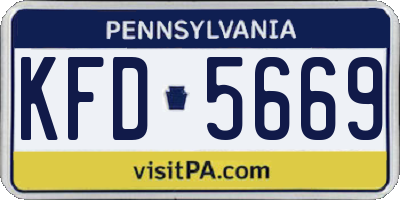 PA license plate KFD5669