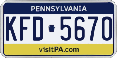 PA license plate KFD5670