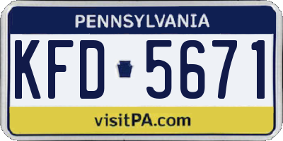 PA license plate KFD5671
