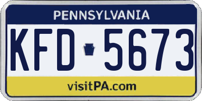 PA license plate KFD5673