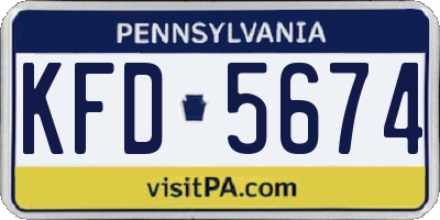 PA license plate KFD5674