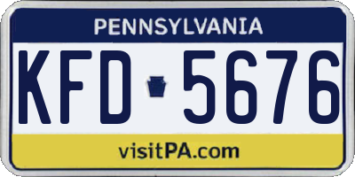 PA license plate KFD5676