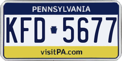 PA license plate KFD5677