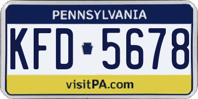 PA license plate KFD5678