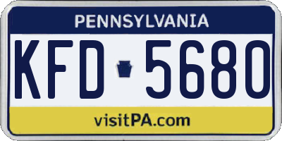 PA license plate KFD5680