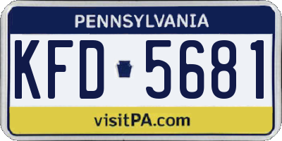 PA license plate KFD5681