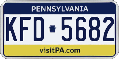 PA license plate KFD5682