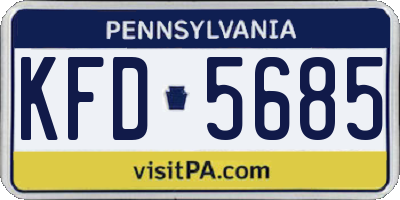 PA license plate KFD5685