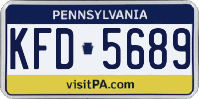 PA license plate KFD5689