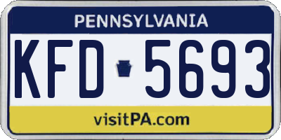 PA license plate KFD5693