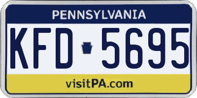 PA license plate KFD5695
