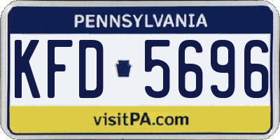 PA license plate KFD5696