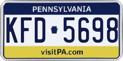 PA license plate KFD5698