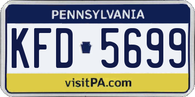 PA license plate KFD5699