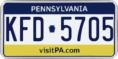 PA license plate KFD5705