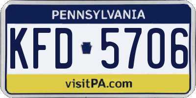 PA license plate KFD5706