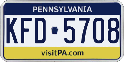 PA license plate KFD5708