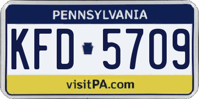 PA license plate KFD5709