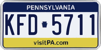 PA license plate KFD5711