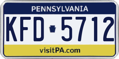PA license plate KFD5712