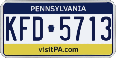PA license plate KFD5713