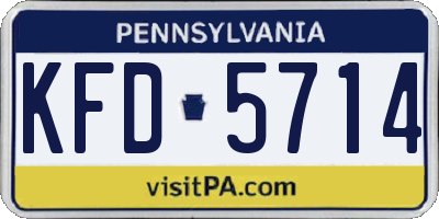 PA license plate KFD5714
