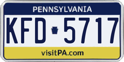 PA license plate KFD5717