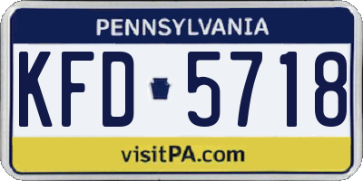 PA license plate KFD5718