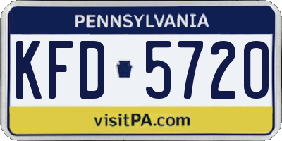 PA license plate KFD5720