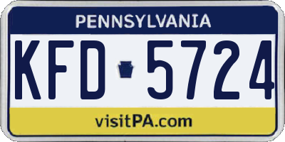 PA license plate KFD5724