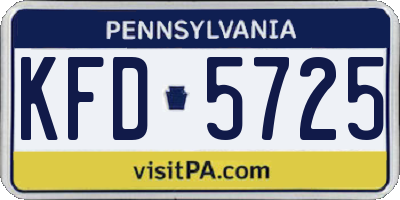PA license plate KFD5725